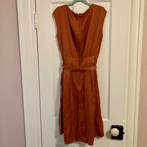 Loft burnt orange peach sleeveless party cocktail - Picture 3 of 4